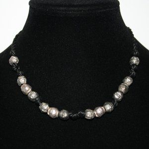 Beautiful black cord and silver SOHO deisgns Necklace 16-18"